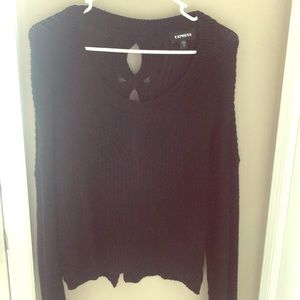 Express black sweater with criss cross back